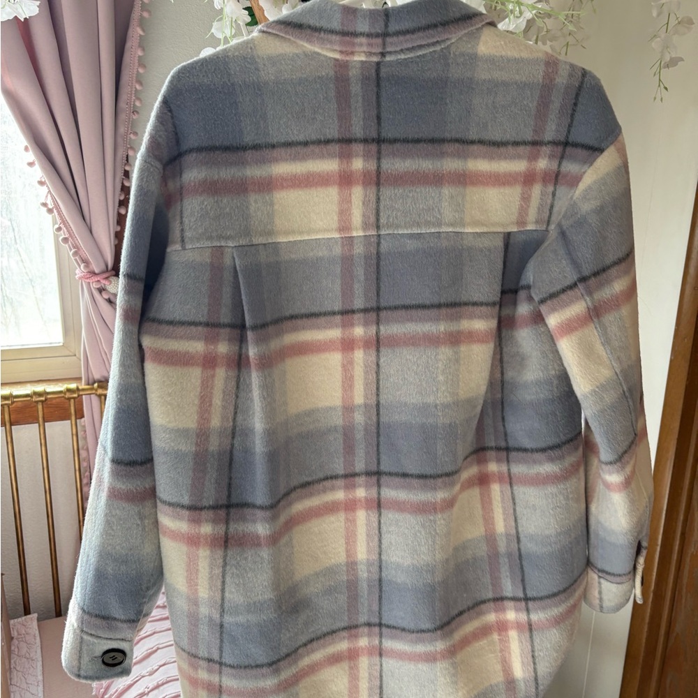 Rails Junean Pastel Plaid Connie Pea Coat in Blue and Pink - Picture 10 of 13